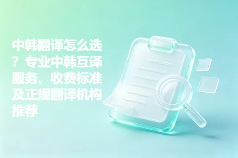 中韩翻译怎么选？专业中韩互译服务、收费标准及正规翻译机构推荐