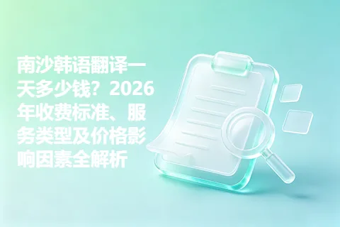 南沙韩语翻译一天多少钱？2026年收费标准、服务类型及价格影响因素全解析