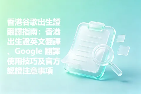 香港谷歌出生證翻譯指南：香港出生證英文翻譯、Google 翻譯使用技巧及官方認證注意事項
