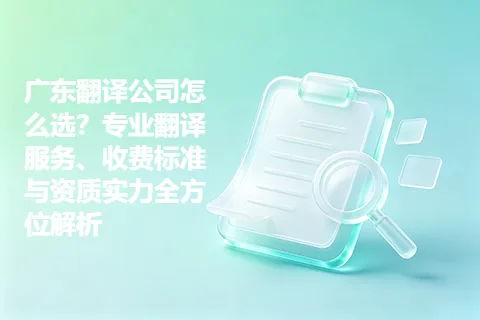 广东翻译公司怎么选？专业翻译服务、收费标准与资质实力全方位解析