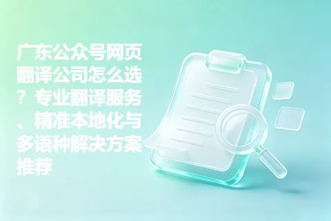 广东公众号网页翻译公司怎么选？专业翻译服务、精准本地化与多语种解决方案推荐