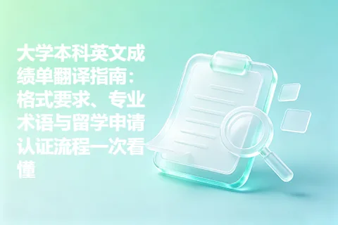 大学本科英文成绩单翻译指南：格式要求、专业术语与留学申请认证流程一次看懂