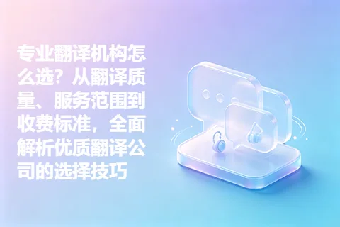 专业翻译机构怎么选？从翻译质量、服务范围到收费标准，全面解析优质翻译公司的选择技巧