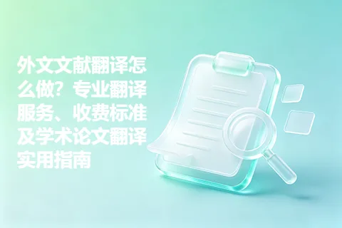 外文文献翻译怎么做？专业翻译服务、收费标准及学术论文翻译实用指南
