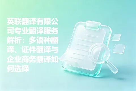 英联翻译有限公司专业翻译服务解析：多语种翻译、证件翻译与企业商务翻译如何选择