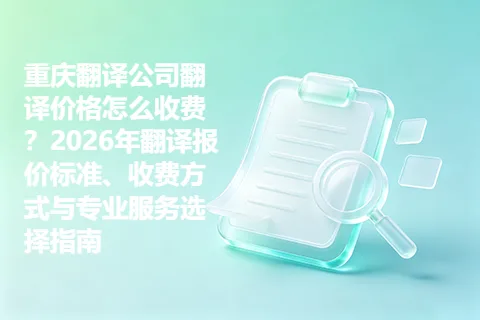 重庆翻译公司翻译价格怎么收费？2026年翻译报价标准、收费方式与专业服务选择指南