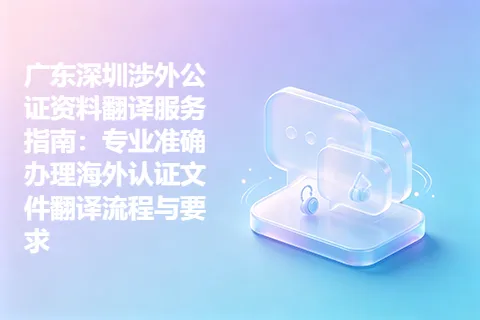 广东深圳涉外公证资料翻译服务指南：专业准确办理海外认证文件翻译流程与要求
