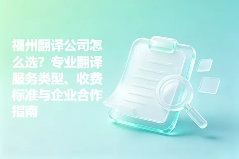 福州翻译公司怎么选？专业翻译服务类型、收费标准与企业合作指南
