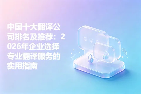 中国十大翻译公司排名及推荐：2026年企业选择专业翻译服务的实用指南