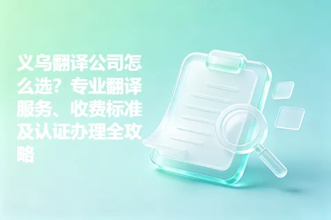 义乌翻译公司怎么选？专业翻译服务、收费标准及认证办理全攻略
