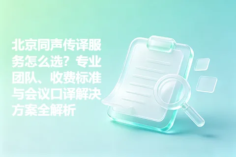 北京同声传译服务怎么选？专业团队、收费标准与会议口译解决方案全解析