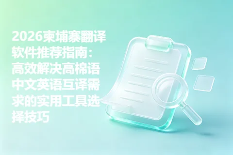 2026柬埔寨翻译软件推荐指南：高效解决高棉语中文英语互译需求的实用工具选择技巧