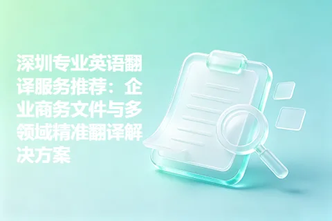 深圳专业英语翻译服务推荐：企业商务文件与多领域精准翻译解决方案
