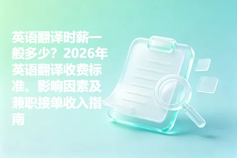 英语翻译时薪一般多少？2026年英语翻译收费标准、影响因素及兼职接单收入指南