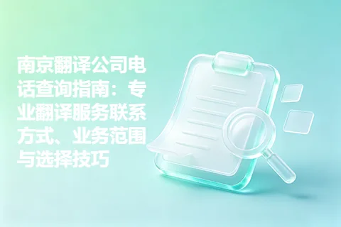 南京翻译公司电话查询指南：专业翻译服务联系方式、业务范围与选择技巧