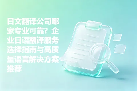 日文翻译公司哪家专业可靠？企业日语翻译服务选择指南与高质量语言解决方案推荐