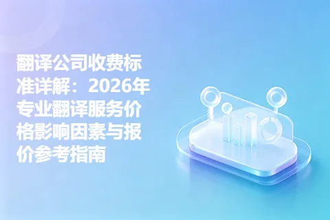 翻译公司收费标准详解：2026年专业翻译服务价格影响因素与报价参考指南