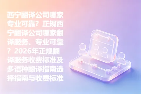 西宁翻译公司哪家专业可靠？正规西宁翻译公司哪家翻译服务、专业可靠？2026年正规翻译服务收费标准及多语种翻译指南选择指南与收费标准