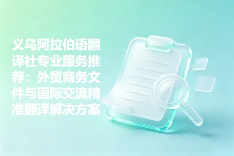 义乌阿拉伯语翻译社专业服务推荐：外贸商务文件与国际交流精准翻译解决方案