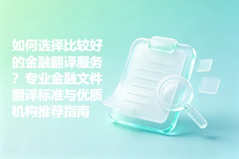 如何选择比较好的金融翻译服务？专业金融文件翻译标准与优质机构推荐指南