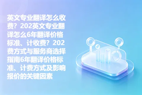 英文专业翻译怎么收费？202英文专业翻译怎么6年翻译价格标准、计收费？202费方式与服务商选择指南6年翻译价格标准、计费方式及影响报价的关键因素
