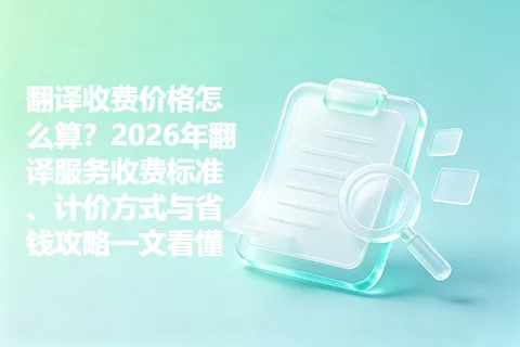 翻译收费价格怎么算？2026年翻译服务收费标准、计价方式与省钱攻略一文看懂