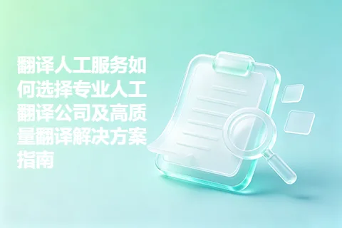翻译人工服务如何选择专业人工翻译公司及高质量翻译解决方案指南