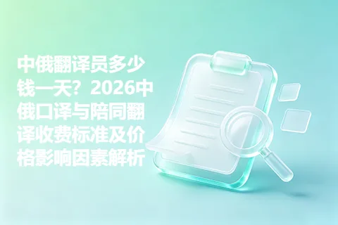 中俄翻译员多少钱一天？2026中俄口译与陪同翻译收费标准及价格影响因素解析