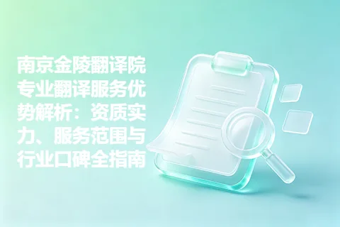 南京金陵翻译院专业翻译服务优势解析：资质实力、服务范围与行业口碑全指南