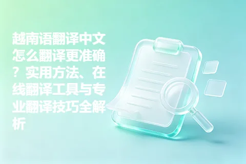 越南语翻译中文怎么翻译更准确？实用方法、在线翻译工具与专业翻译技巧全解析