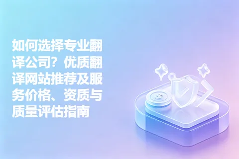 如何选择专业翻译公司？优质翻译网站推荐及服务价格、资质与质量评估指南