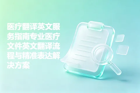 医疗翻译英文服务指南专业医疗文件英文翻译流程与精准表达解决方案