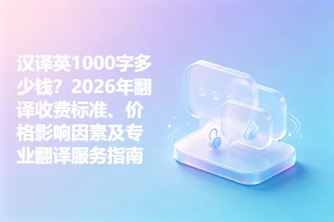 汉译英1000字多少钱？2026年翻译收费标准、价格影响因素及专业翻译服务指南