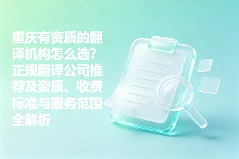 重庆有资质的翻译机构怎么选？正规翻译公司推荐及资质、收费标准与服务范围全解析