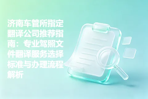 济南车管所指定翻译公司推荐指南：专业驾照文件翻译服务选择标准与办理流程解析