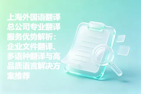 上海外国语翻译总公司专业翻译服务优势解析：企业文件翻译、多语种翻译与高品质语言解决方案推荐
