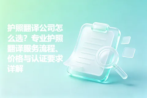 护照翻译公司怎么选？专业护照翻译服务流程、价格与认证要求详解