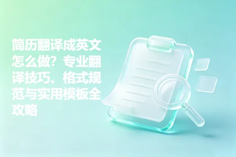 简历翻译成英文怎么做？专业翻译技巧、格式规范与实用模板全攻略