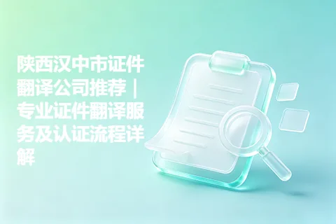 陕西汉中市证件翻译公司推荐｜专业证件翻译服务及认证流程详解