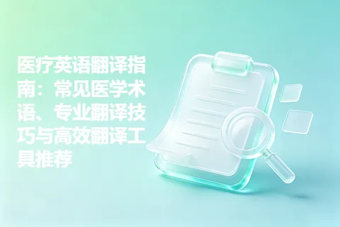 医疗英语翻译指南：常见医学术语、专业翻译技巧与高效翻译工具推荐