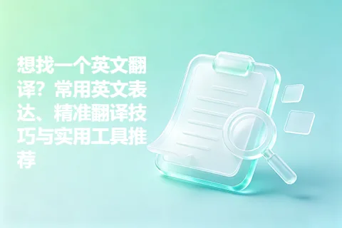 想找一个英文翻译？常用英文表达、精准翻译技巧与实用工具推荐