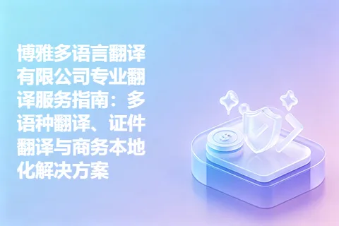 博雅多语言翻译有限公司专业翻译服务指南：多语种翻译、证件翻译与商务本地化解决方案