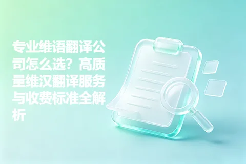 专业维语翻译公司怎么选？高质量维汉翻译服务与收费标准全解析