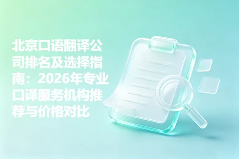 北京口语翻译公司排名及选择指南：2026年专业口译服务机构推荐与价格对比