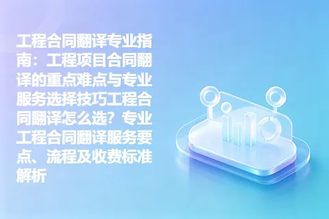 工程合同翻译专业指南：工程项目合同翻译的重点难点与专业服务选择技巧工程合同翻译怎么选？专业工程合同翻译服务要点、流程及收费标准解析