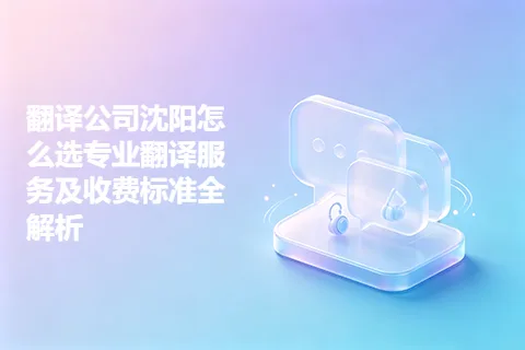 翻译公司沈阳怎么选专业翻译服务及收费标准全解析