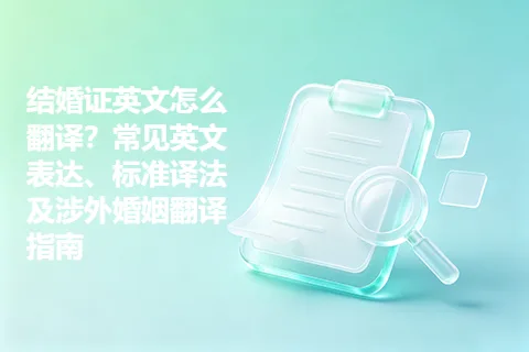 结婚证英文怎么翻译？常见英文表达、标准译法及涉外婚姻翻译指南