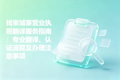 找柬埔寨营业执照翻译服务指南：专业翻译、认证流程及办理注意事项