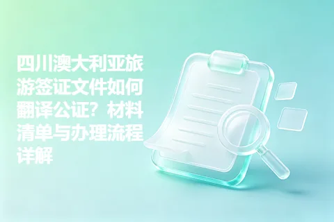 四川澳大利亚旅游签证文件如何翻译公证？材料清单与办理流程详解