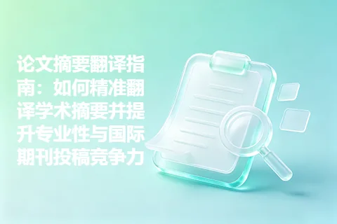 论文摘要翻译指南：如何精准翻译学术摘要并提升专业性与国际期刊投稿竞争力